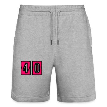 40. 40. GEBURTSTAG. GEBURTSTAG 40 JAHRE. 40 - Stanley/Stella Unisex Bio Joggingshorts Trainer  - Grau meliert - Vorne - Nik (191cm) & Marisol (170cm)