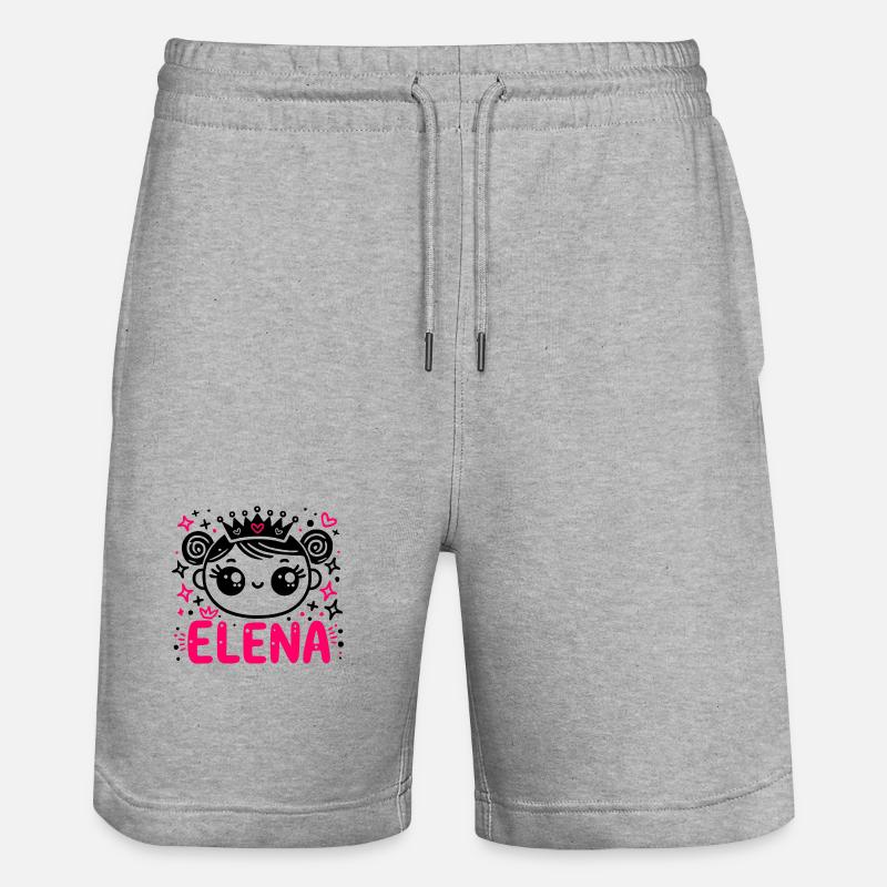 Elena Nom Prénom Princesse Nom - Short de jogging bio TRAINER Stanley/Stella unisexe - gris chiné