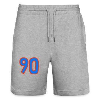 ANNIVERSARY. HAPPY BIRTHDAY. HAPPY BIRTHDAY. - Stanley/Stella Trainer Unisex Organic Jogging Shorts - heather grey - Front - Nik (191cm) & Marisol (170cm)