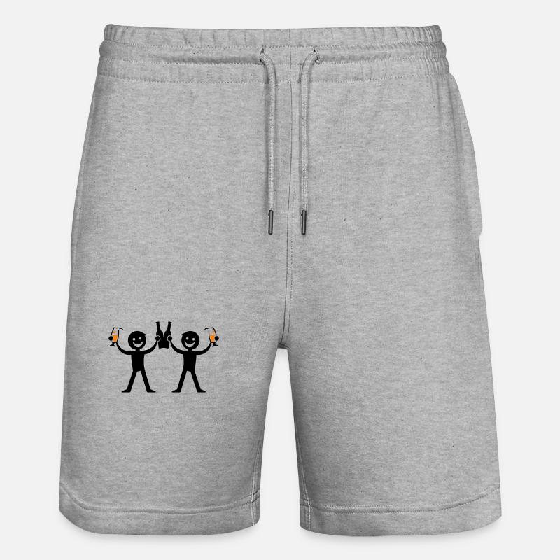 Trinken Flasche Bier - Stanley/Stella Unisex Bio Joggingshorts Trainer - Grau meliert