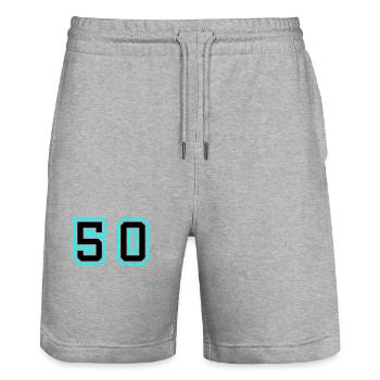 Symbole de 50 chiffres - Short de jogging bio TRAINER Stanley/Stella unisexe - gris chiné - Devant - Nik (191cm) & Marisol (170cm)