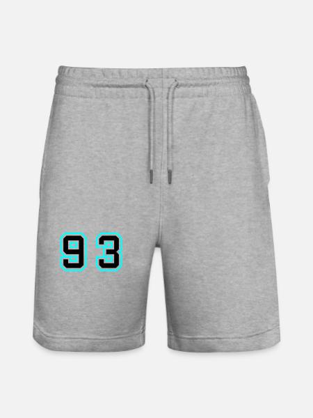 93 Number Symbol - Stanley/Stella Trainer Unisex Organic Jogging Shorts - heather grey