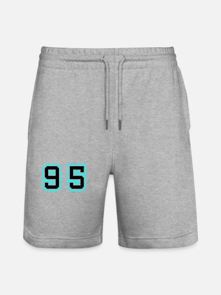 95 Number Symbol - Stanley/Stella Trainer Unisex Organic Jogging Shorts - heather grey