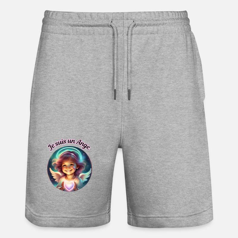 Ich bin ein Engel - Stanley/Stella Unisex Bio Joggingshorts Trainer  - Grau meliert
