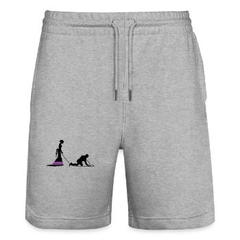 Hochzeit Brautpaar Leine - Stanley/Stella Unisex Bio Joggingshorts Trainer  - Grau meliert - Vorne - Nik (191cm) & Marisol (170cm)
