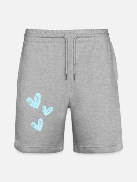 Love blue - Stanley/Stella Unisex Bio Joggingshorts Trainer - Grau meliert