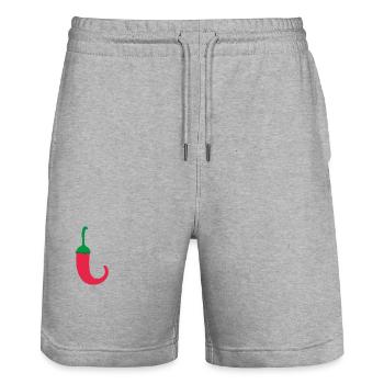 Piment - Short de jogging bio TRAINER Stanley/Stella unisexe - gris chiné - Devant - Nik (191cm) & Marisol (170cm)