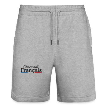 T Shirt Homme Cadeau amoureux Charmant Français - Short de jogging bio TRAINER Stanley/Stella unisexe - gris chiné - Devant - Nik (191cm) & Marisol (170cm)