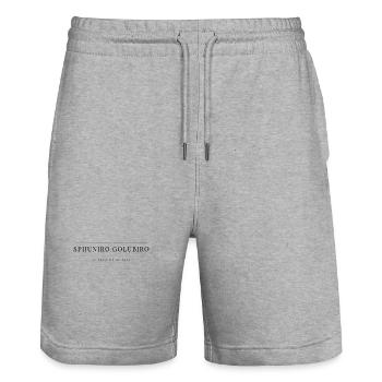 Spijuniro Golubiro - Short de jogging bio TRAINER Stanley/Stella unisexe - gris chiné - Devant - Nik (191cm) & Marisol (170cm)