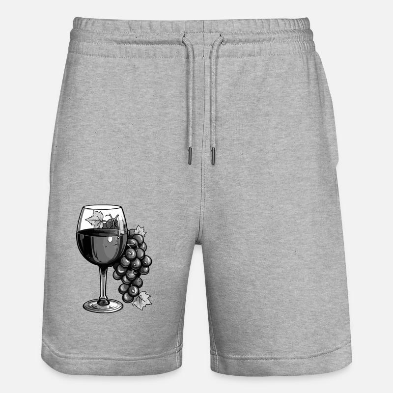 Verre à vin Vino - Short de jogging bio TRAINER Stanley/Stella unisexe - gris chiné
