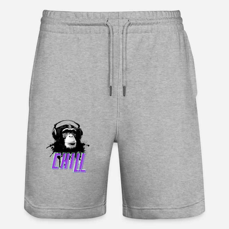 Chill Gorilla - Stanley/Stella Unisex Bio Joggingshorts Trainer  - Grau meliert