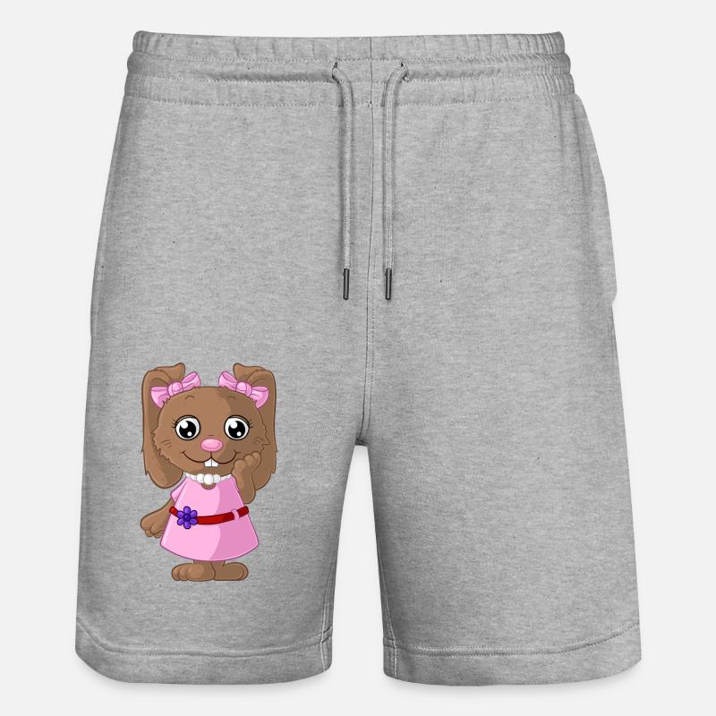 DOE mignon de bande dessinée - Short de jogging bio TRAINER Stanley/Stella unisexe - gris chiné