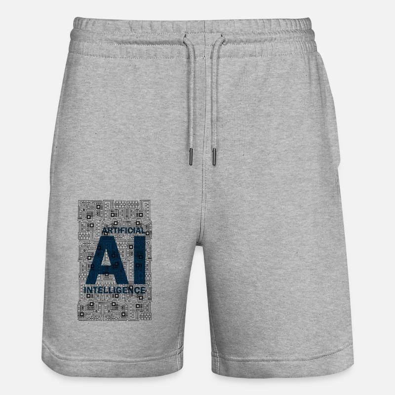 AI - Intelligence artificielle - AI - Short de jogging bio TRAINER Stanley/Stella unisexe - gris chiné