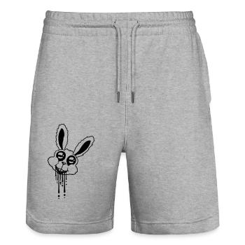 Head Rabbit Blood - Stanley/Stella Trainer Unisex Organic Jogging Shorts - heather grey - Front - Nik (191cm) & Marisol (170cm)
