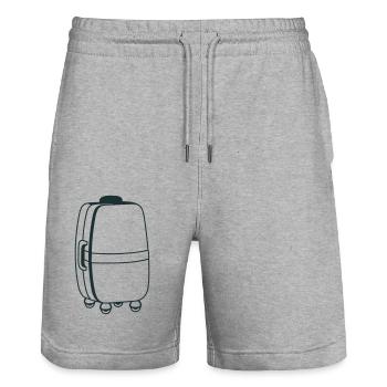 Big roller suitcase - Stanley/Stella Trainer Unisex Organic Jogging Shorts - heather grey - Front - Nik (191cm) & Marisol (170cm)