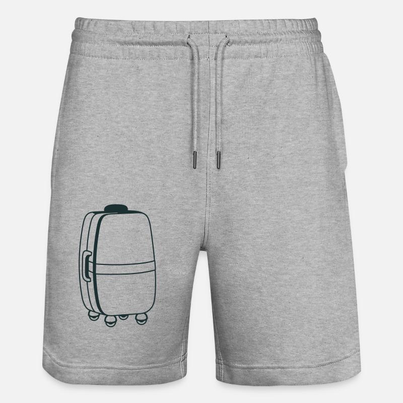 Großer Rollkoffer - Stanley/Stella Unisex Bio Joggingshorts Trainer  - Grau meliert