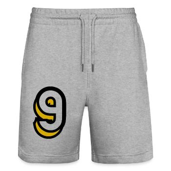 JAHRESTAG. ALLES GUTE ZUM GEBURTSTAG!. ALLES GUTE ZUM GEBURTSTAG!. - Stanley/Stella Unisex Bio Joggingshorts Trainer  - Grau meliert - Vorne - Nik (191cm) & Marisol (170cm)