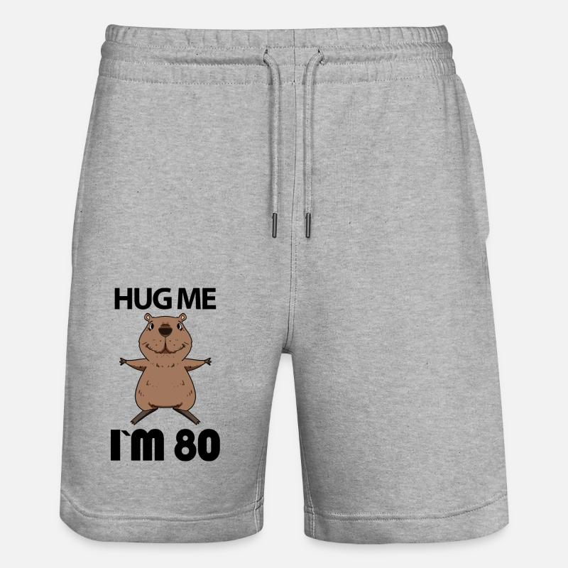 80 ans - 80 ans - Hug - Short de jogging bio TRAINER Stanley/Stella unisexe - gris chiné