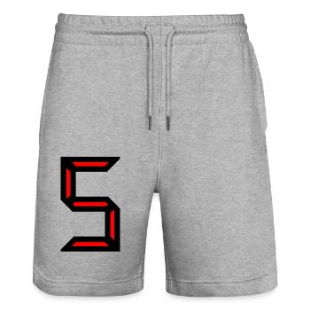 5. 5 JAHRE. 5-JÄHRIGES JUBILÄUM. GEBURTSTAG 5 JAHRE. 5 - Stanley/Stella Unisex Bio Joggingshorts Trainer  - Grau meliert - Vorne - Nik (191cm) & Marisol (170cm)