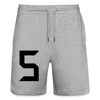 5 JAHRE. 5-JÄHRIGES JUBILÄUM. GEBURTSTAG 5 JAHRE. 5 - Stanley/Stella Unisex Bio Joggingshorts Trainer  - Grau meliert - Vorne - Nik (191cm) & Marisol (170cm)