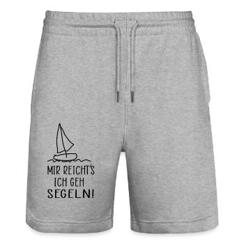 Mir reichts ich geh Segeln Segler - Stanley/Stella Unisex Bio Joggingshorts Trainer  - Grau meliert - Vorne - Nik (191cm) & Marisol (170cm)