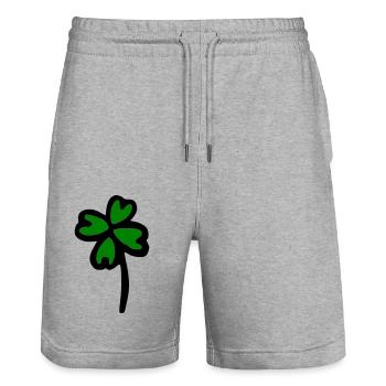 Kleeblatt - Stanley/Stella Unisex Bio Joggingshorts Trainer  - Grau meliert - Vorne - Nik (191cm) & Marisol (170cm)