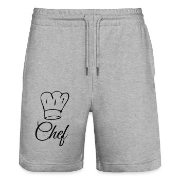 Küchenchef Koch Chef - Stanley/Stella Trainer Unisex Organic Jogging Shorts - heather grey - Front - Nik (191cm) & Marisol (170cm)