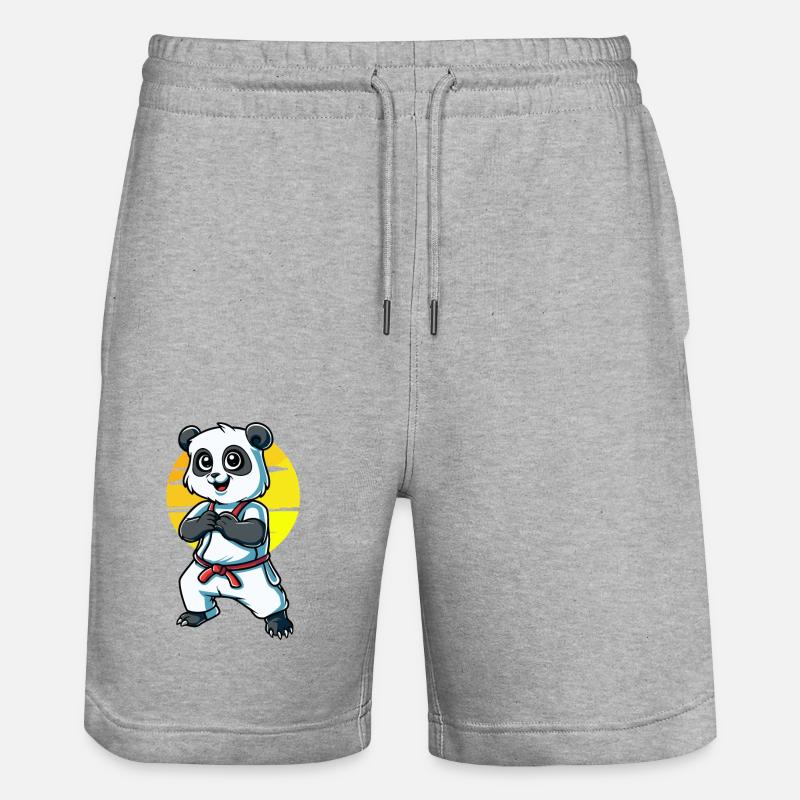 Panda mignon d’arts martiaux - Short de jogging bio TRAINER Stanley/Stella unisexe - gris chiné