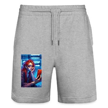 Digital Heartbreak - Stanley/Stella Unisex Bio Joggingshorts Trainer  - Grau meliert - Vorne - Nik (191cm) & Marisol (170cm)