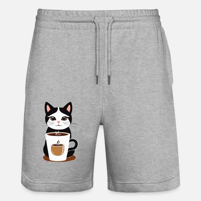 Café pour chat - Short de jogging bio TRAINER Stanley/Stella unisexe - gris chiné