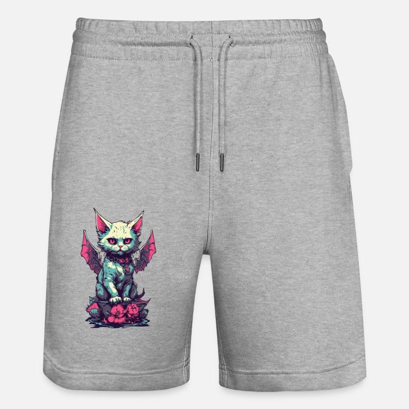 Goth chat vampire démons esthétique - Short de jogging bio TRAINER Stanley/Stella unisexe - gris chiné