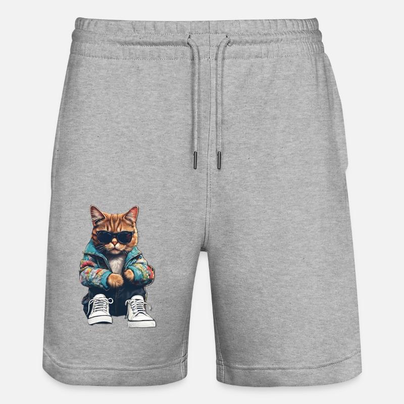 Chat cool - Short de jogging bio TRAINER Stanley/Stella unisexe - gris chiné