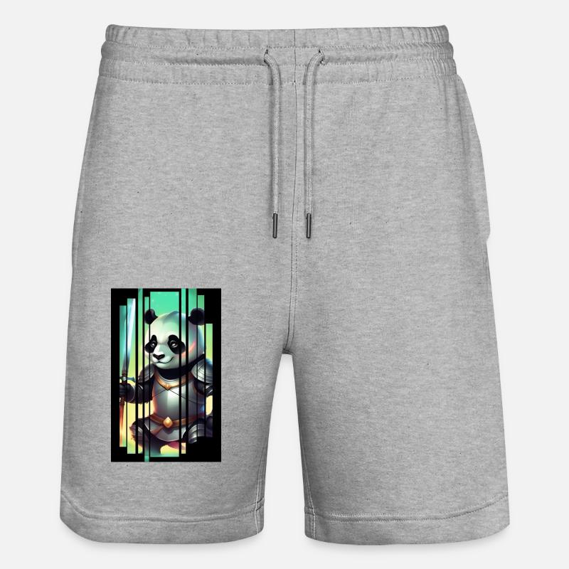 Panda chevalier - Short de jogging bio TRAINER Stanley/Stella unisexe - gris chiné
