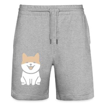 Shikoku - Stanley/Stella Trainer Unisex Organic Jogging Shorts - heather grey - Front - Nik (191cm) & Marisol (170cm)