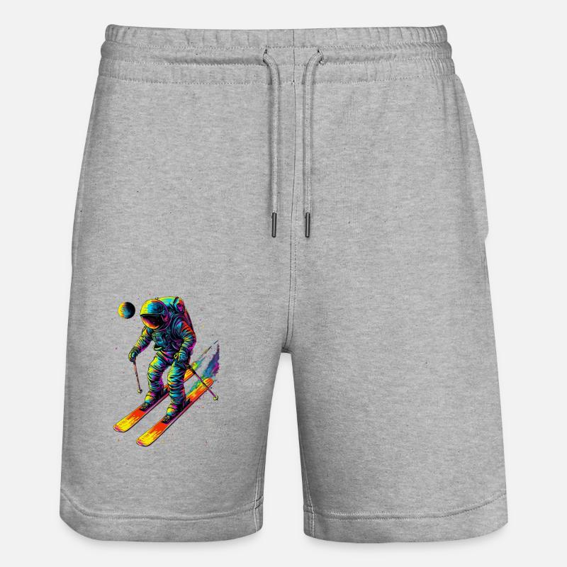 Spaceman sur les skis - Short de jogging bio TRAINER Stanley/Stella unisexe - gris chiné