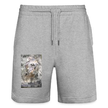 IMG 0806 - Stanley/Stella Unisex Bio Joggingshorts Trainer  - Grau meliert - Vorne - Nik (191cm) & Marisol (170cm)