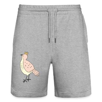 Roi des oiseaux - Short de jogging bio TRAINER Stanley/Stella unisexe - gris chiné - Devant - Nik (191cm) & Marisol (170cm)