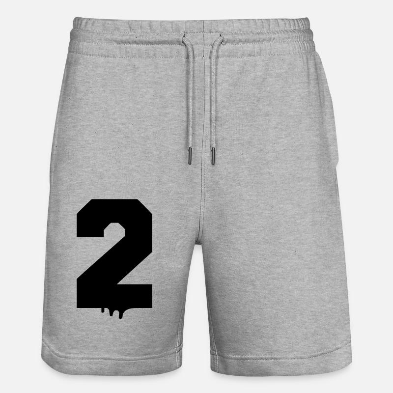 2 Numéros - Short de jogging bio TRAINER Stanley/Stella unisexe - gris chiné