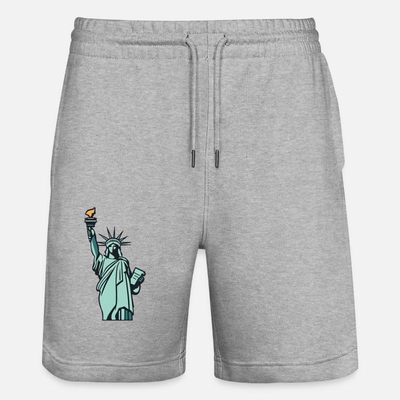 Freiheitsstatue - Stanley/Stella Unisex Bio Joggingshorts Trainer  - Grau meliert