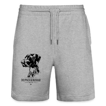 German Shorthair Mom Dog Dog Wilsigns - Stanley/Stella Trainer Unisex Organic Jogging Shorts - heather grey - Front - Nik (191cm) & Marisol (170cm)
