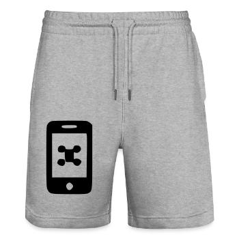Telefon - Stanley/Stella Unisex Bio Joggingshorts Trainer  - Grau meliert - Vorne - Nik (191cm) & Marisol (170cm)