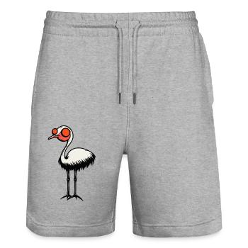 Strauß Halloween Comic Lustig - Stanley/Stella Unisex Bio Joggingshorts Trainer  - Grau meliert - Vorne - Nik (191cm) & Marisol (170cm)