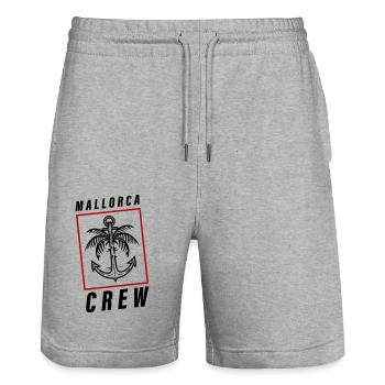 Mallorca Crew Palme Anker Urlaub - Stanley/Stella Unisex Bio Joggingshorts Trainer  - Grau meliert - Vorne - Nik (191cm) & Marisol (170cm)