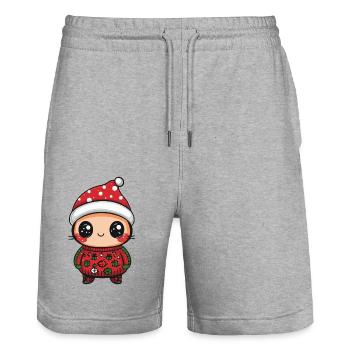 Marienkäfer Weihnachten - Stanley/Stella Unisex Bio Joggingshorts Trainer  - Grau meliert - Vorne - Nik (191cm) & Marisol (170cm)