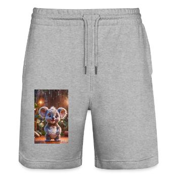 super süßes australisches Tier Down Under Koala Bär - Stanley/Stella Unisex Bio Joggingshorts Trainer  - Grau meliert - Vorne - Nik (191cm) & Marisol (170cm)