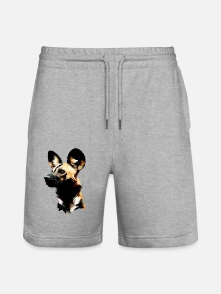 Painted hunting dog - Stanley/Stella Trainer Unisex Organic Jogging Shorts - heather grey