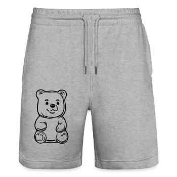 Ours en peluche - Short de jogging bio TRAINER Stanley/Stella unisexe - gris chiné - Devant - Nik (191cm) & Marisol (170cm)