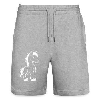 Poney - Short de jogging bio TRAINER Stanley/Stella unisexe - gris chiné - Devant - Nik (191cm) & Marisol (170cm)