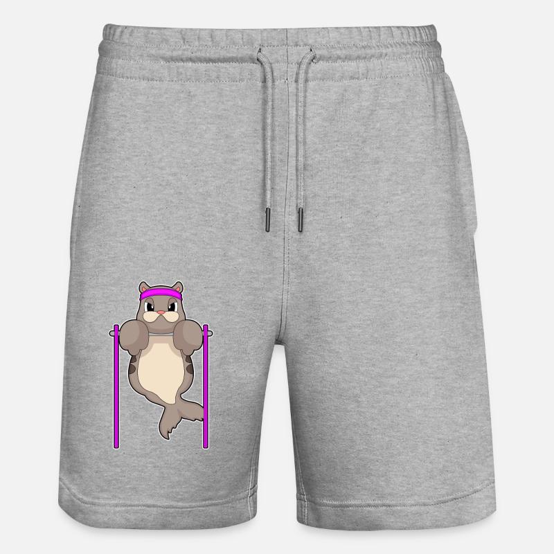 Seal Bodybuilder Pull-ups Bodybuilding - Stanley/Stella Trainer Unisex Organic Jogging Shorts - heather grey