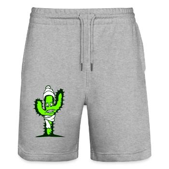Cactus Hiver Fun Froid Face Freeze Écharpe Chapeau - Short de jogging bio TRAINER Stanley/Stella unisexe - gris chiné - Devant - Nik (191cm) & Marisol (170cm)